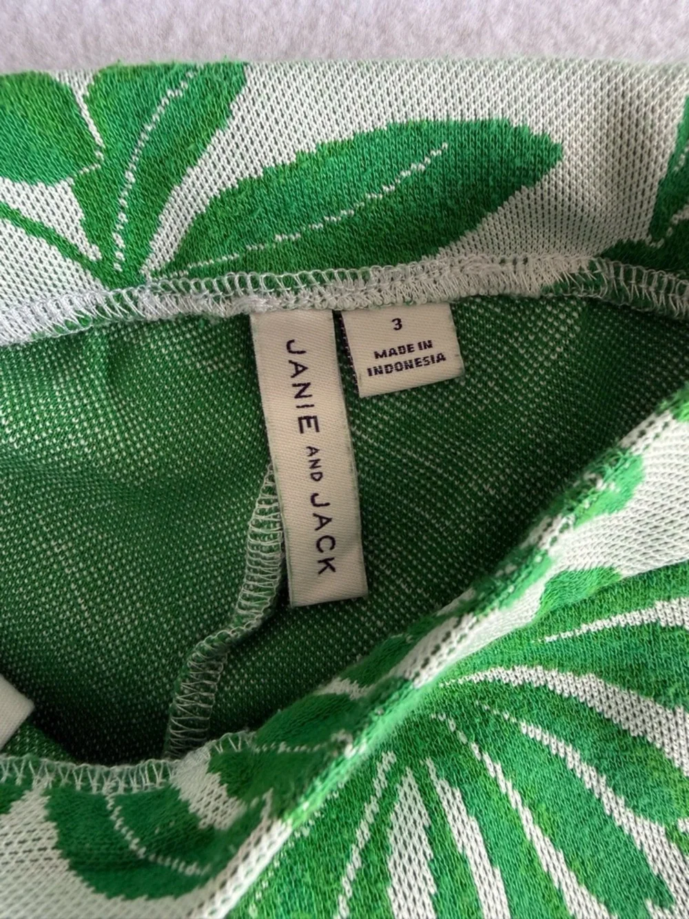 Janie and Jack Palm Leaf Top Shorts Set Girls Size 3T Summer Beachy